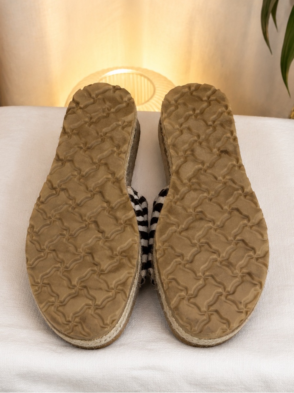 Yokono Zebra ponyhair Espadrille Slide Sandals Women’s Size 8 Leather Boho - Picture 5 of 6